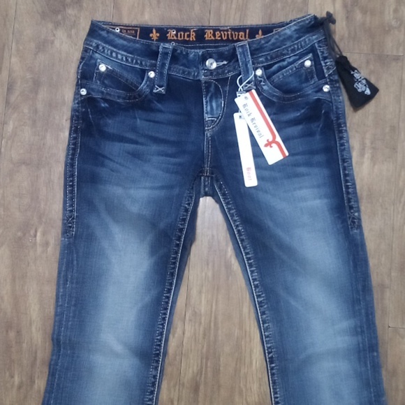 Rock Revival Women's 26 Johanna Bootcut Bejeweled Flap Pockets NWT - Picture 4 of 12